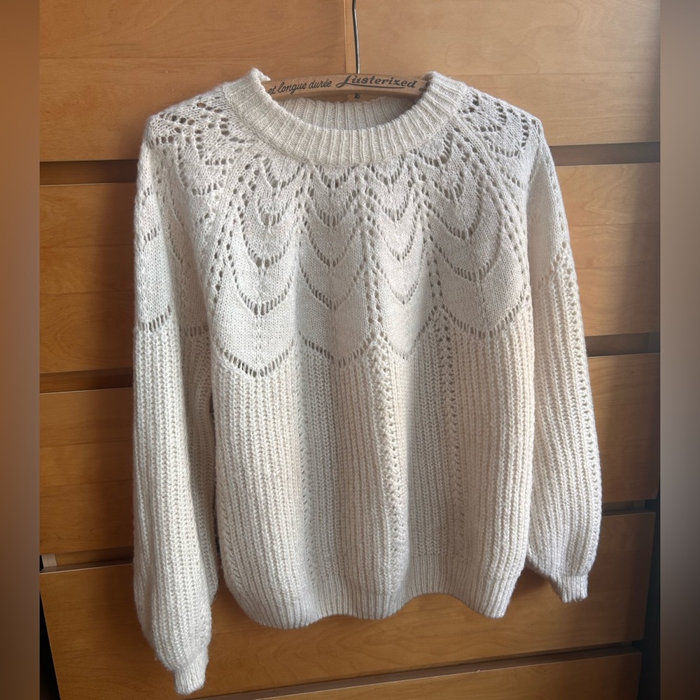 Indie Moi Paulin Cream Sweater Wool Blend (Paulin sezane model vibes) 🦢✨